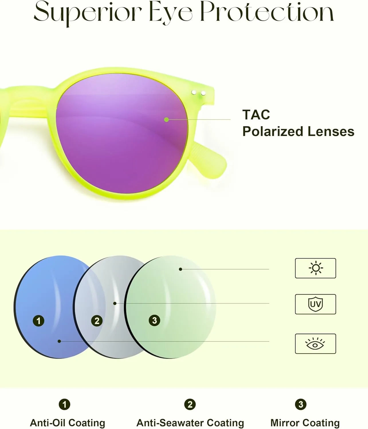 SOJOS TR90 Polarized Small Round Sunglasses for Women Men Vintage Style UV400 Lens SJTR2113