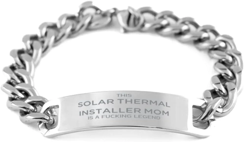 Solar Thermal Installer mom is a Legend Cuban Chain Stainless Steel Bracelet for Mom Gifts from Daughters Sons, Birthday Gifts for Mom - Mother Gifts, Presents for Mom