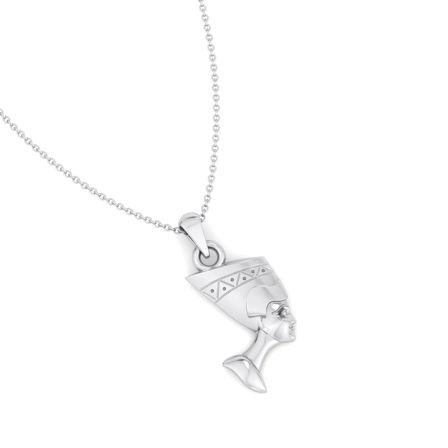 Solid Gold Nefertiti Pendant Necklace