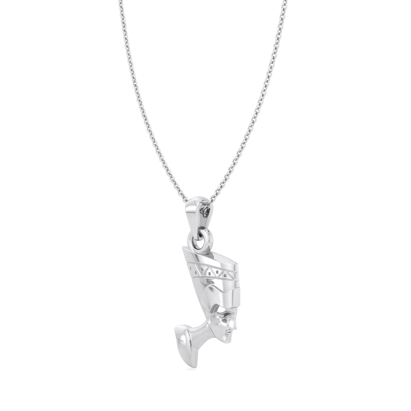 Solid Gold Nefertiti Pendant Necklace