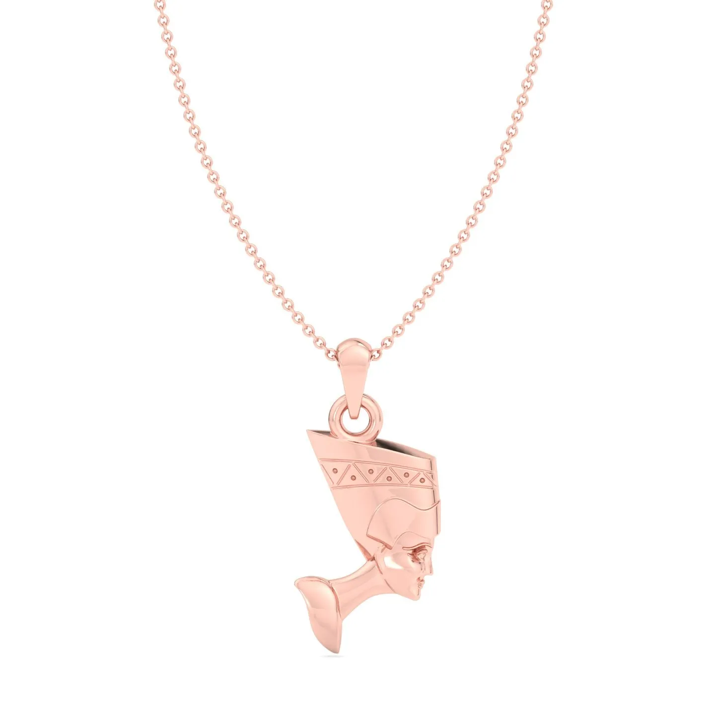 Solid Gold Nefertiti Pendant Necklace