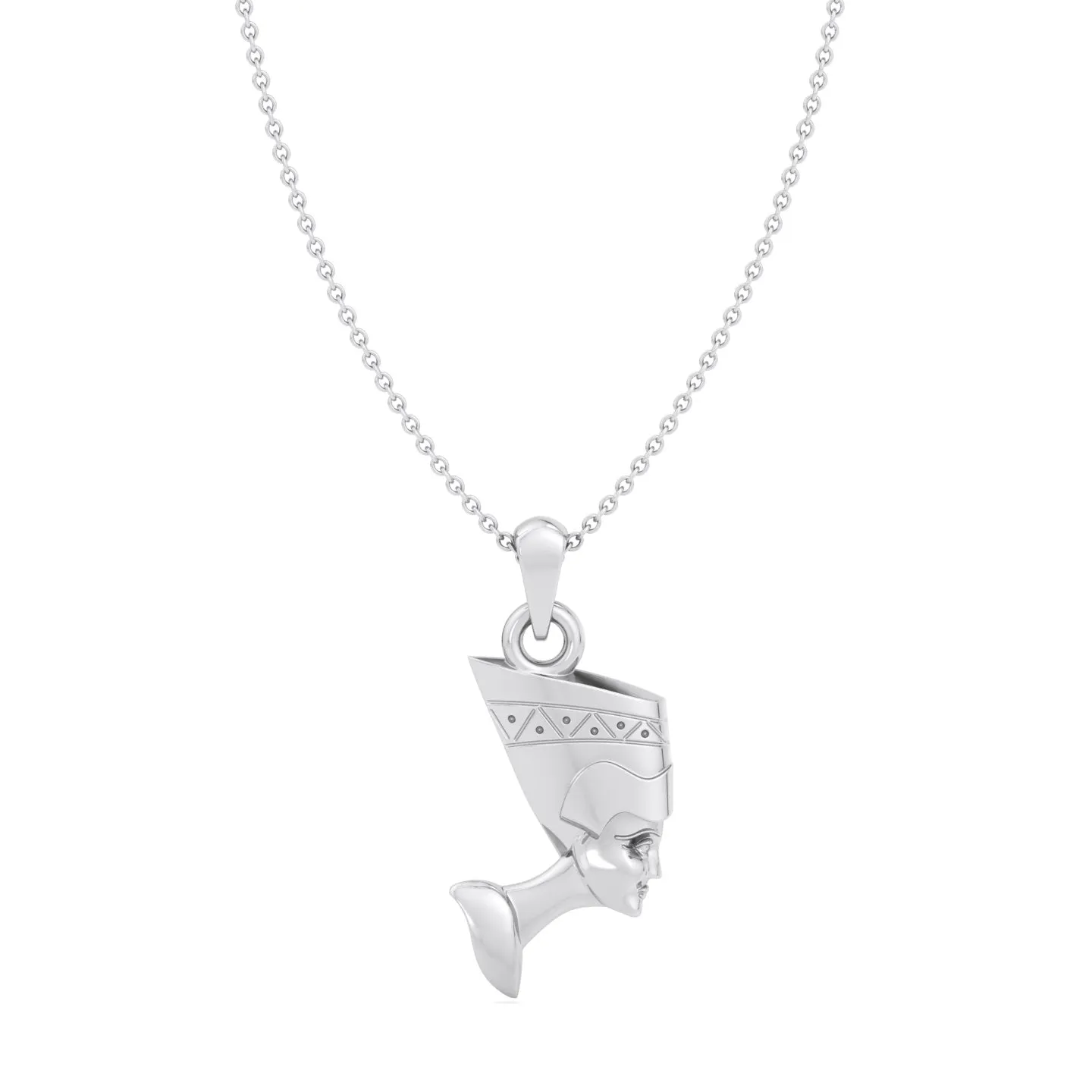 Solid Gold Nefertiti Pendant Necklace