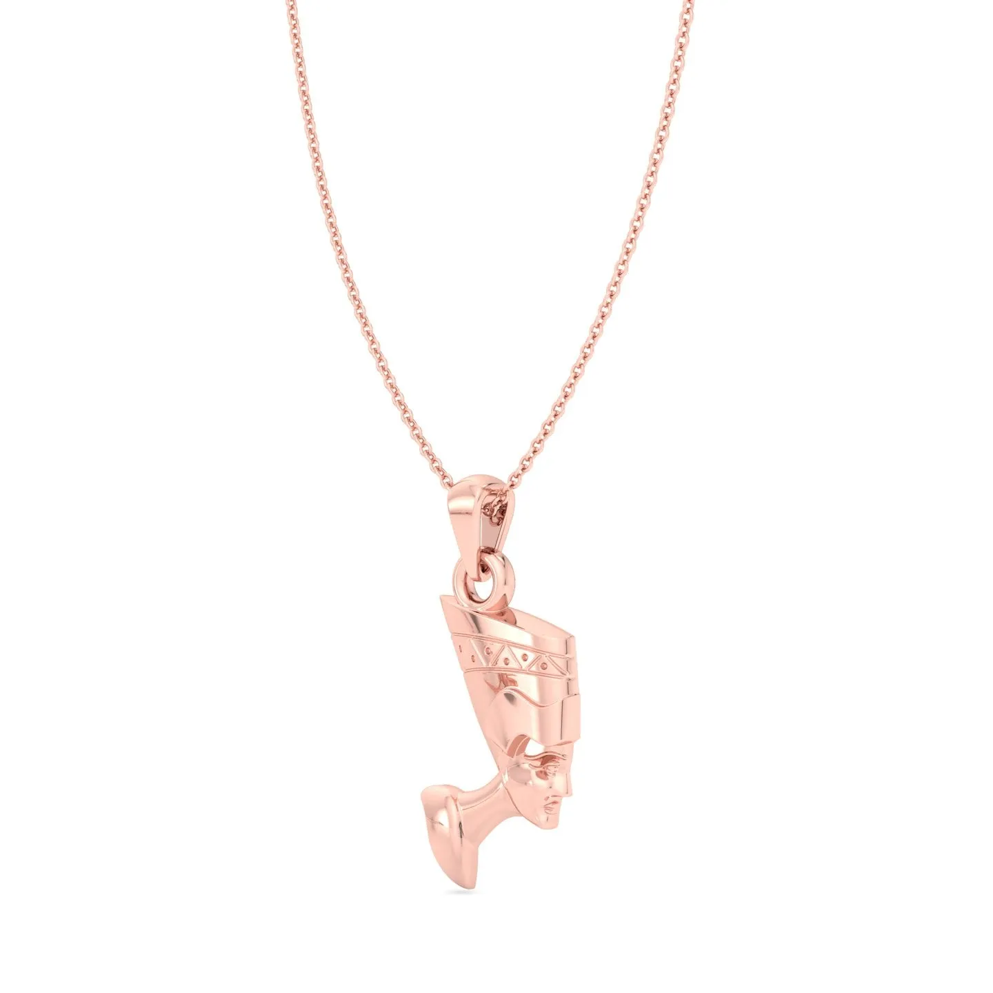 Solid Gold Nefertiti Pendant Necklace