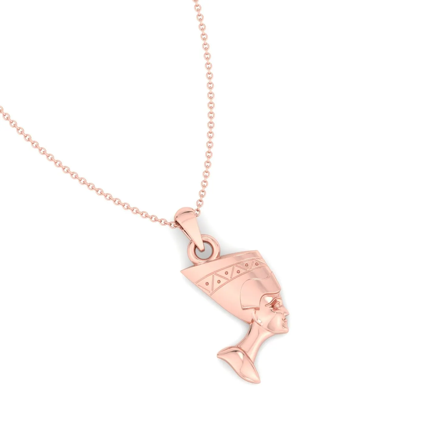 Solid Gold Nefertiti Pendant Necklace