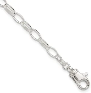 Sonia Jewels 925 Sterling Silver 10 inch Real Unique Link Anklet - with Secure Lobster Lock Clasp 10" (Width = 5mm)