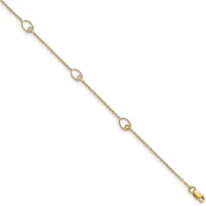 Sonia Jewels Real 14k Yellow Gold Anklet 1in Extension - with Secure Lobster Lock Clasp 10" (Width = 5mm)