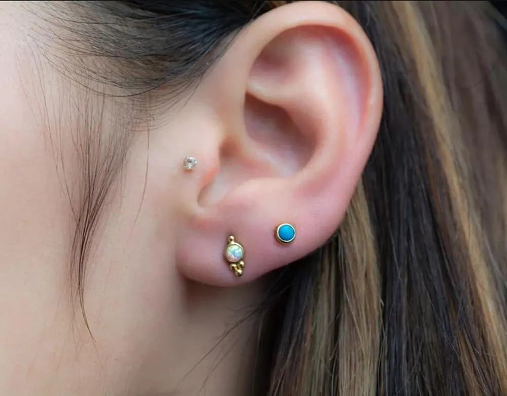 Soul Jewels,Genuine Round Turquoise Stud, Minimalist earrings, Round Bazel Setting Jewelry, Gift For Her, Party Bridesmaid Gift