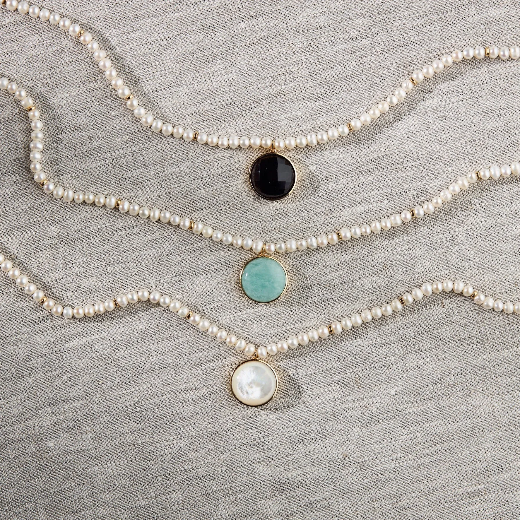 Splash of Color Pendant Necklace, Mother of Pearl