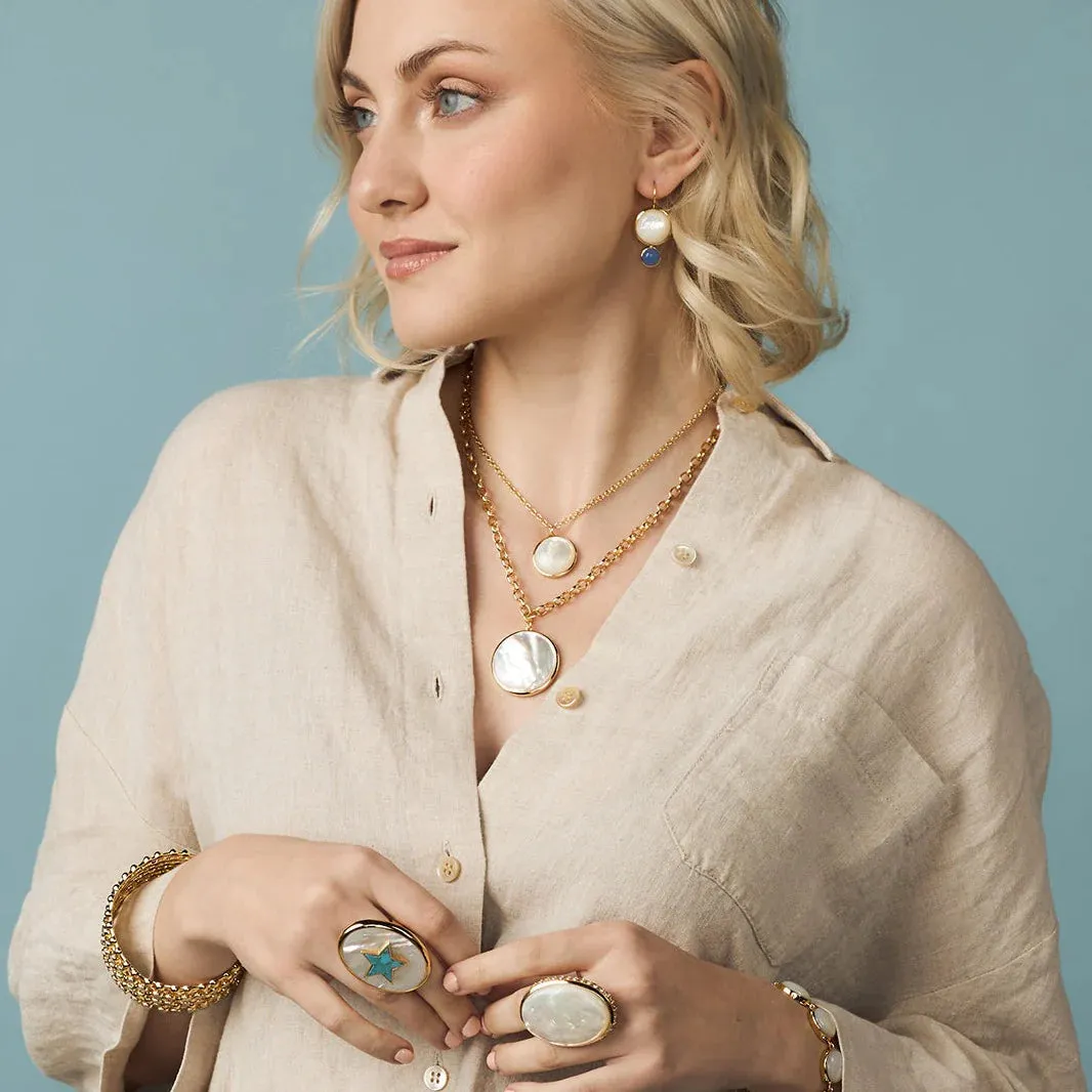 Splash of Color Pendant Necklace, Mother of Pearl