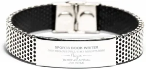Sports Book Writer Gifts for Sports Book Writer Stainless Steel Bracelet for Sports Book Writer Gifts for Men him Birthday Gifts for Sports Book Writer Coworker Gifts