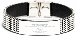 Sports Writer Gifts for Sports Writer Stainless Steel Bracelet for Sports Writer Gifts for Men him Birthday Gifts for Sports Writer Coworker Gifts