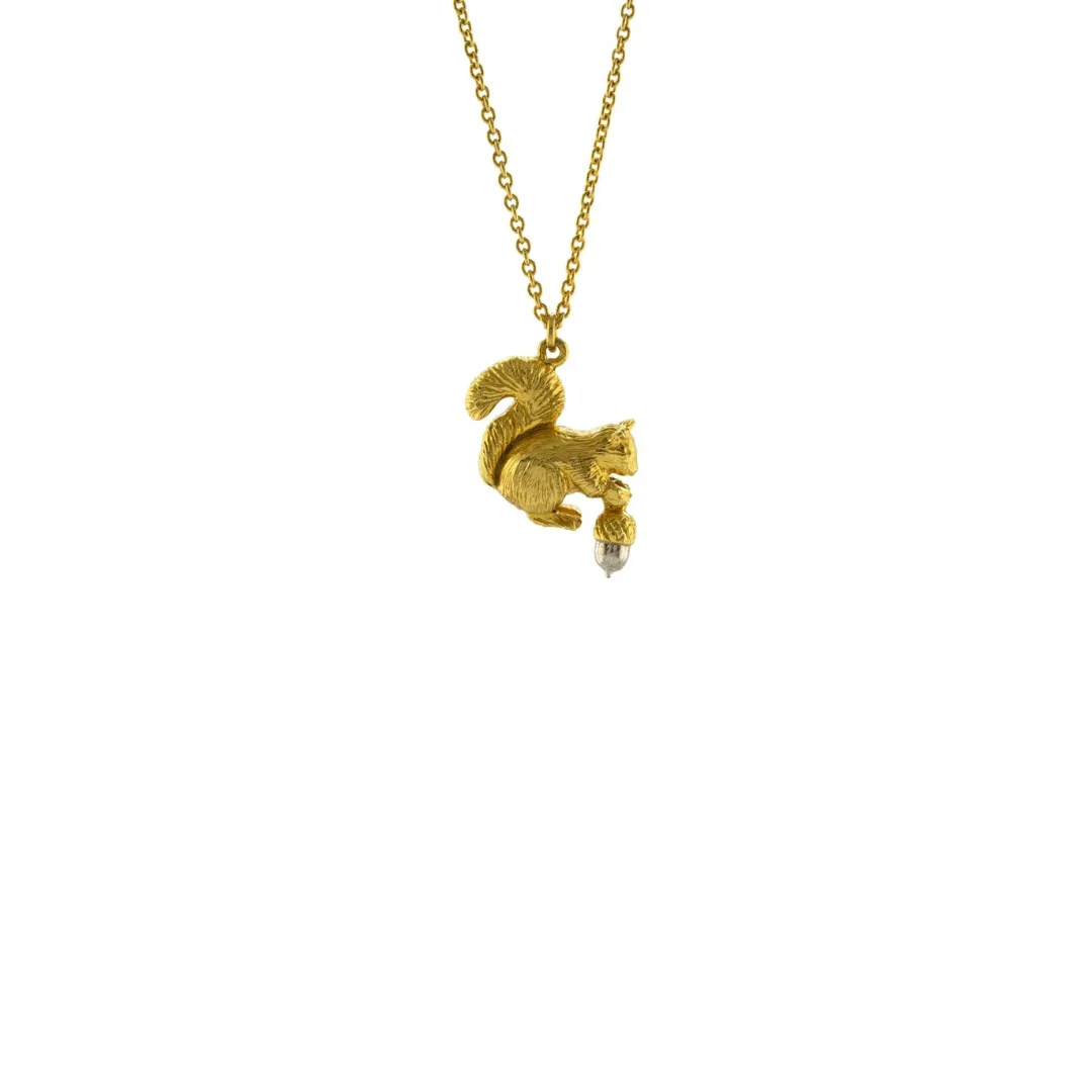 Squirrel and Acorn Necklace