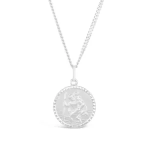 St Christopher Necklace Solid Silver   Engraving