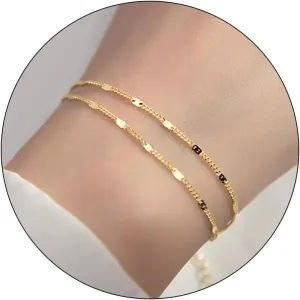 Stack Bracelets for Women Gold/Silver Bracelets for Women Waterproof 14K Gold Jewelry Sets for Women Trendy Thin Dainty Stackable Cuban Link Paperclip Chain Bracelet Gifts for Christmas