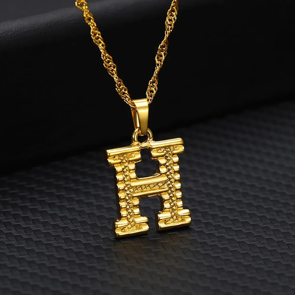 Stainless Steel A-Z Initial Letter Pendant Personalized Necklace