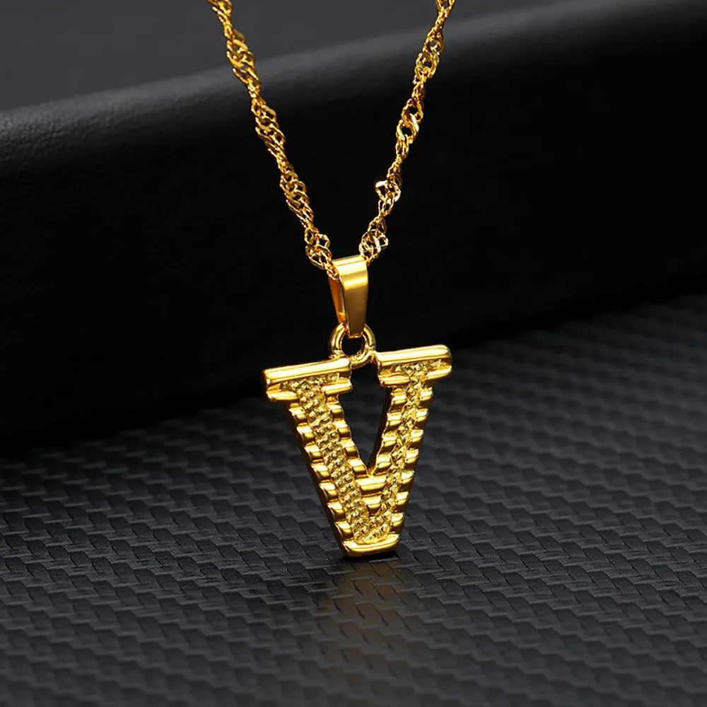 Stainless Steel A-Z Initial Letter Pendant Personalized Necklace