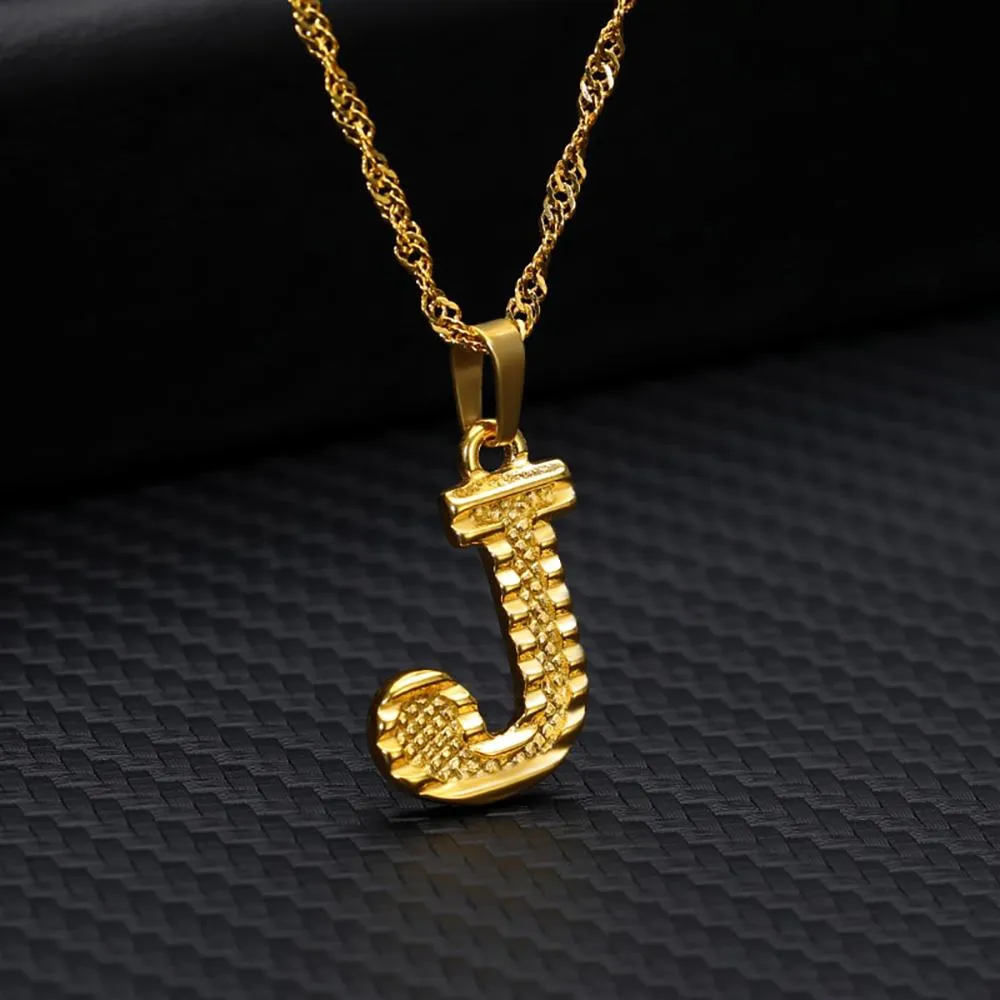 Stainless Steel A-Z Initial Letter Pendant Personalized Necklace