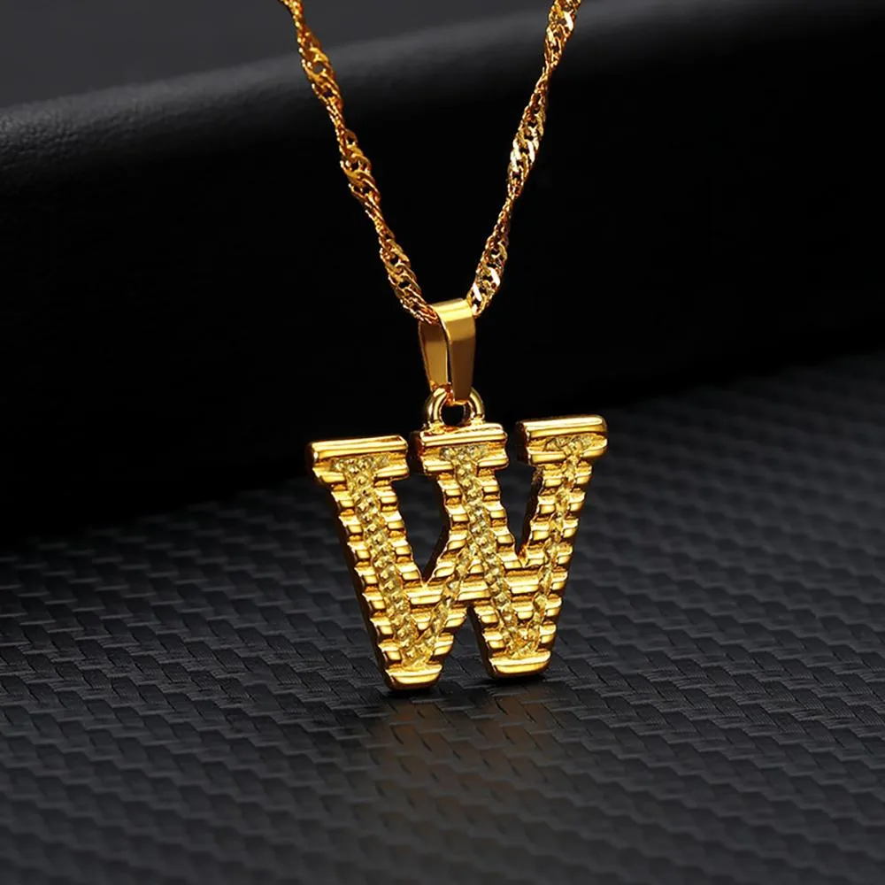 Stainless Steel A-Z Initial Letter Pendant Personalized Necklace