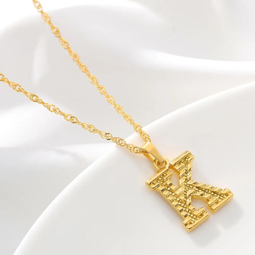 Stainless Steel A-Z Initial Letter Pendant Personalized Necklace