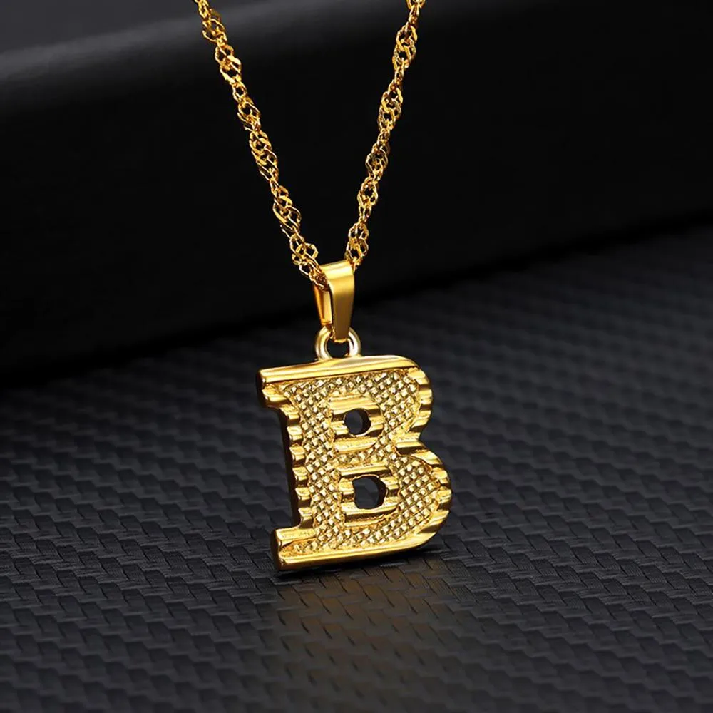 Stainless Steel A-Z Initial Letter Pendant Personalized Necklace