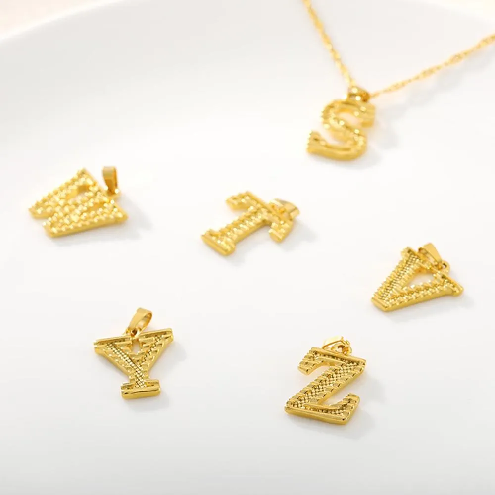 Stainless Steel A-Z Initial Letter Pendant Personalized Necklace