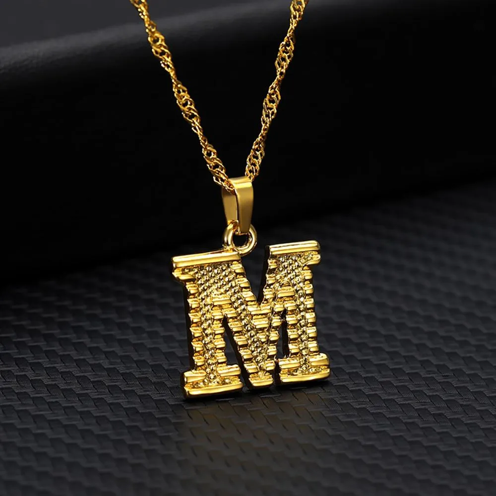 Stainless Steel A-Z Initial Letter Pendant Personalized Necklace