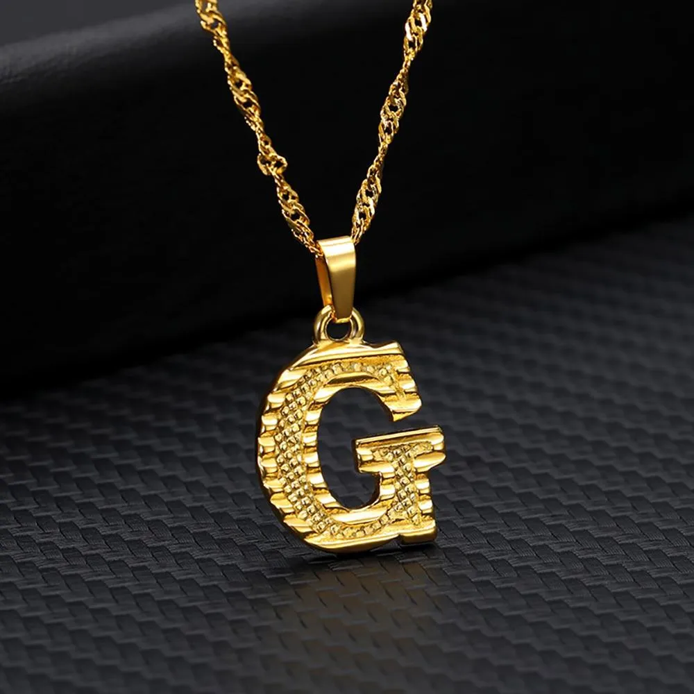 Stainless Steel A-Z Initial Letter Pendant Personalized Necklace