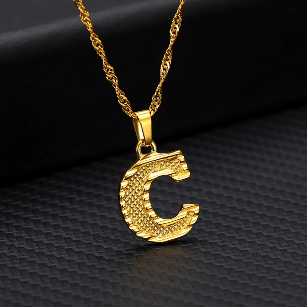 Stainless Steel A-Z Initial Letter Pendant Personalized Necklace