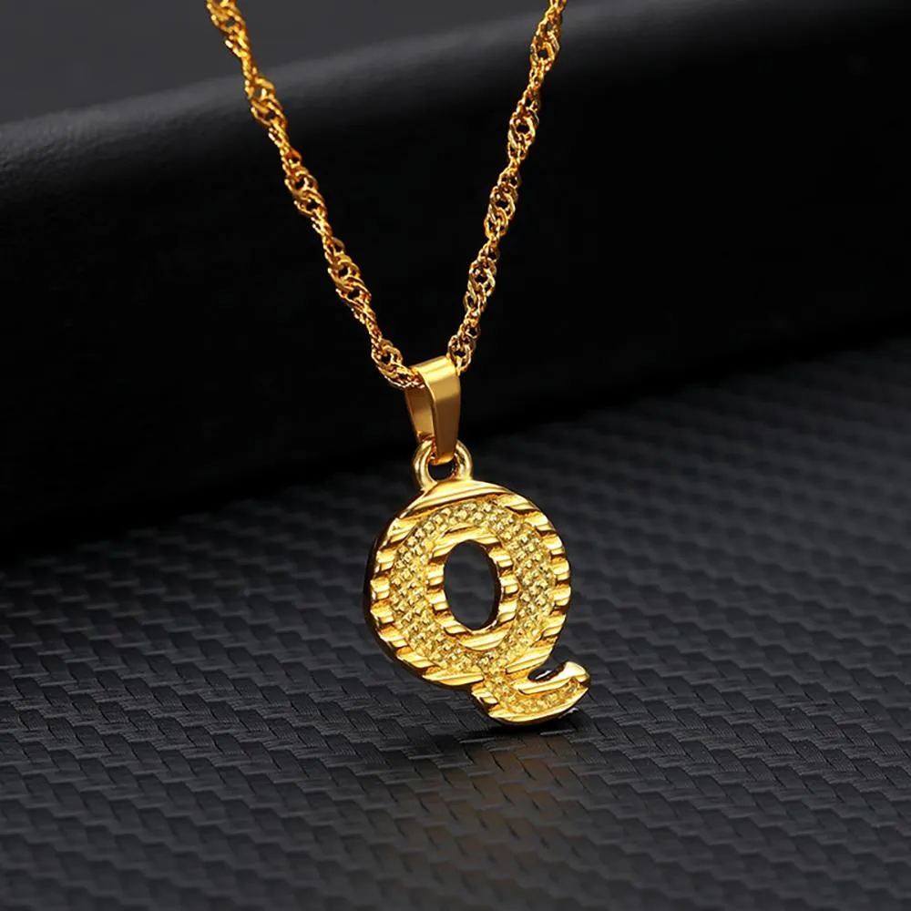Stainless Steel A-Z Initial Letter Pendant Personalized Necklace