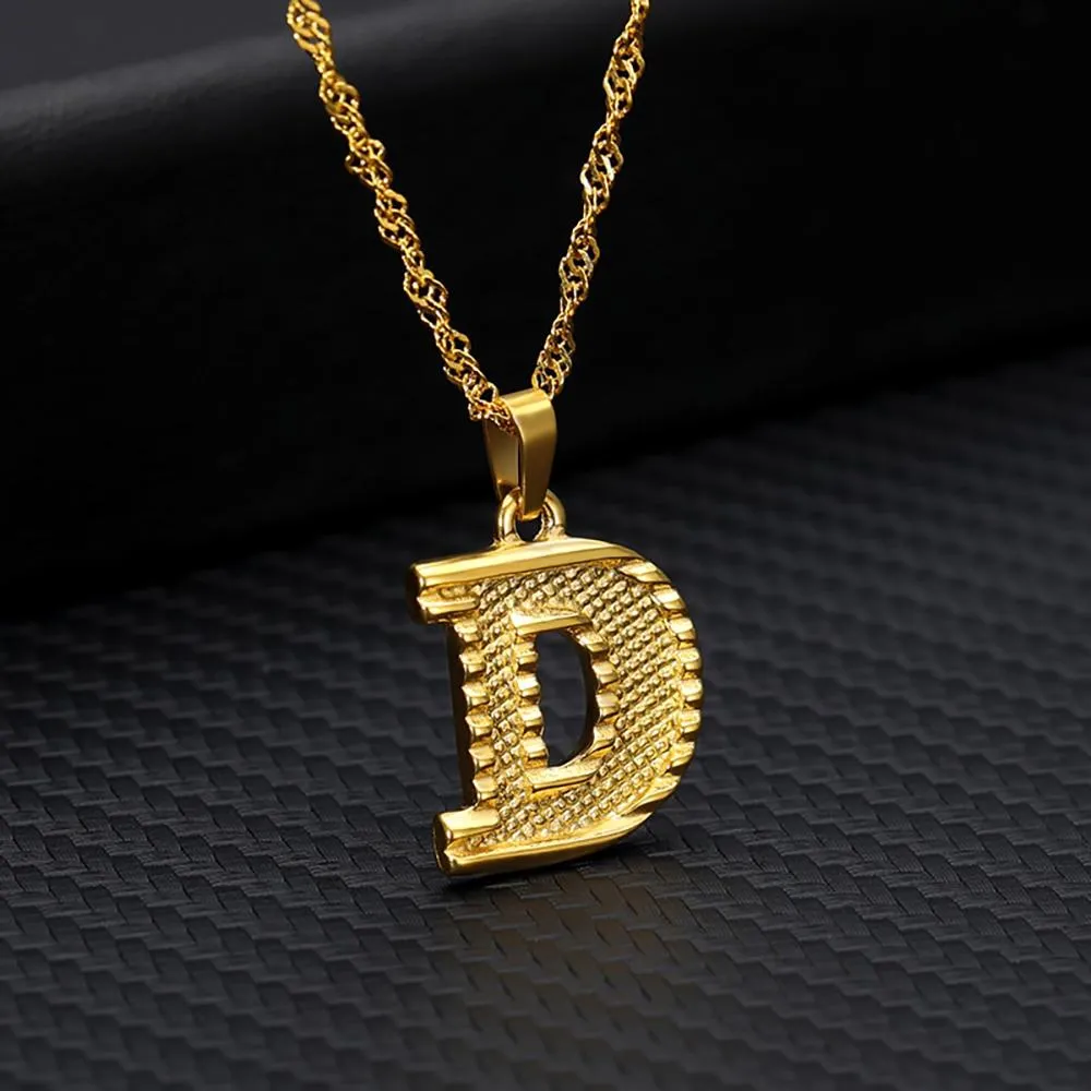 Stainless Steel A-Z Initial Letter Pendant Personalized Necklace