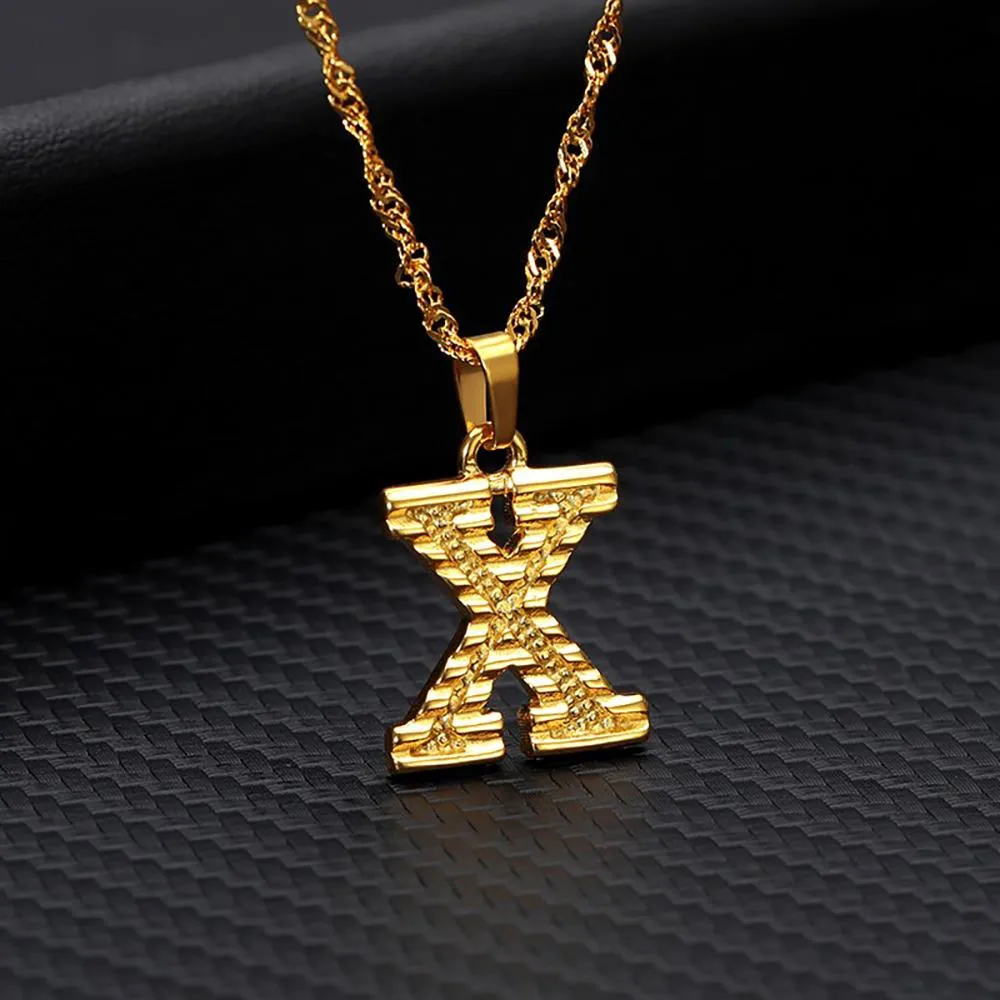 Stainless Steel A-Z Initial Letter Pendant Personalized Necklace