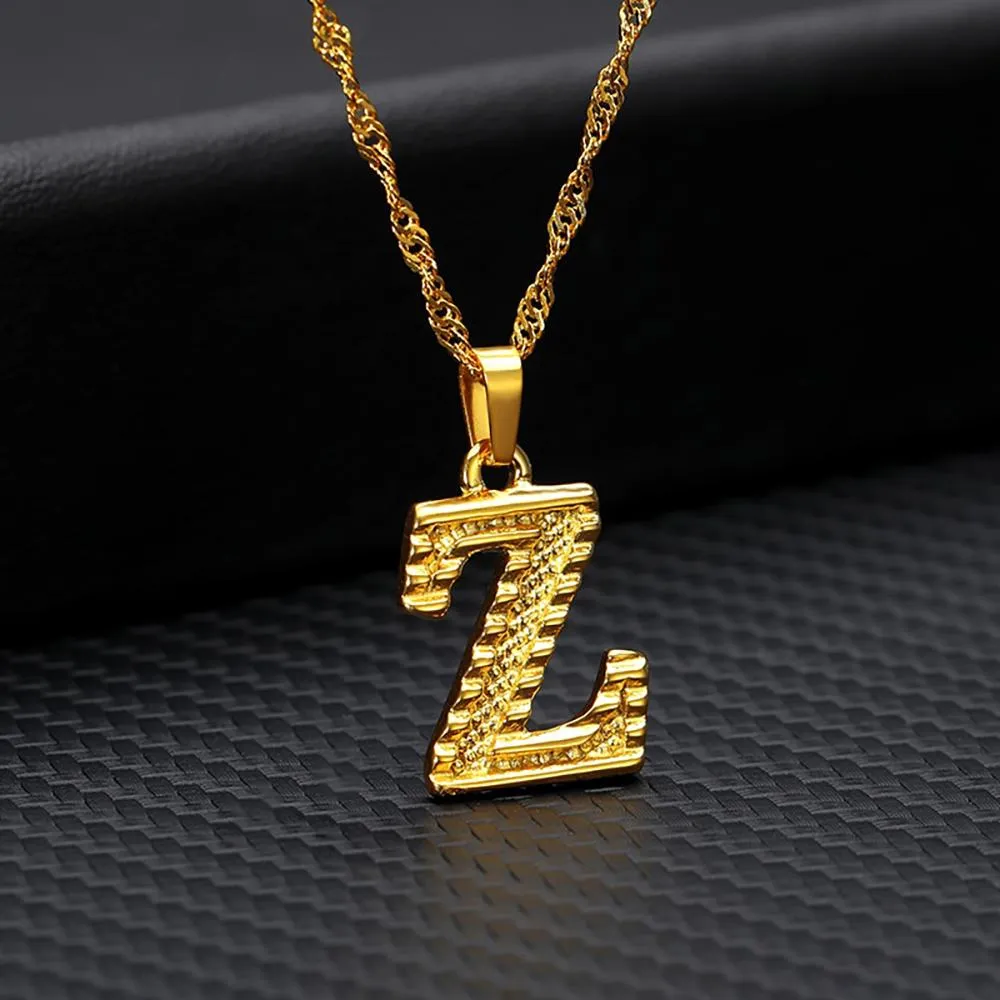 Stainless Steel A-Z Initial Letter Pendant Personalized Necklace