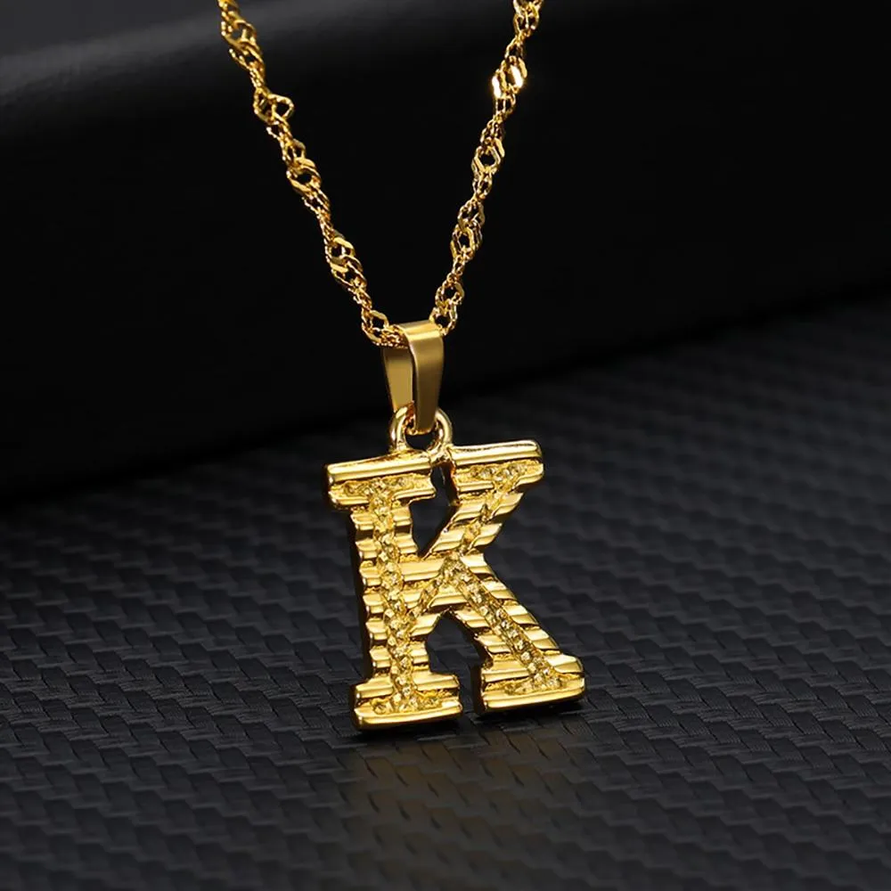 Stainless Steel A-Z Initial Letter Pendant Personalized Necklace