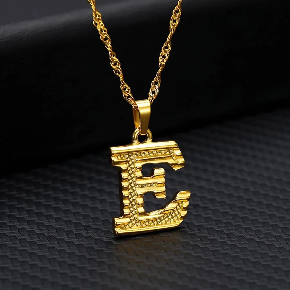 Stainless Steel A-Z Initial Letter Pendant Personalized Necklace