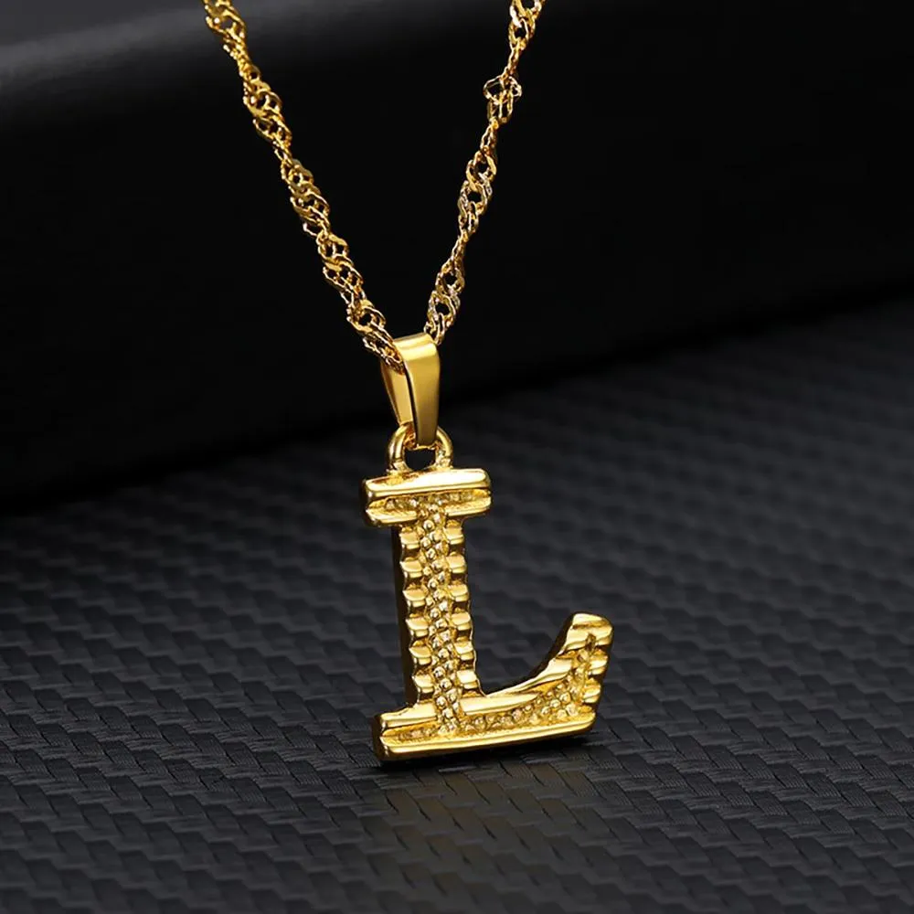 Stainless Steel A-Z Initial Letter Pendant Personalized Necklace