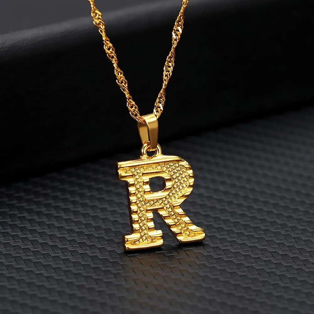 Stainless Steel A-Z Initial Letter Pendant Personalized Necklace