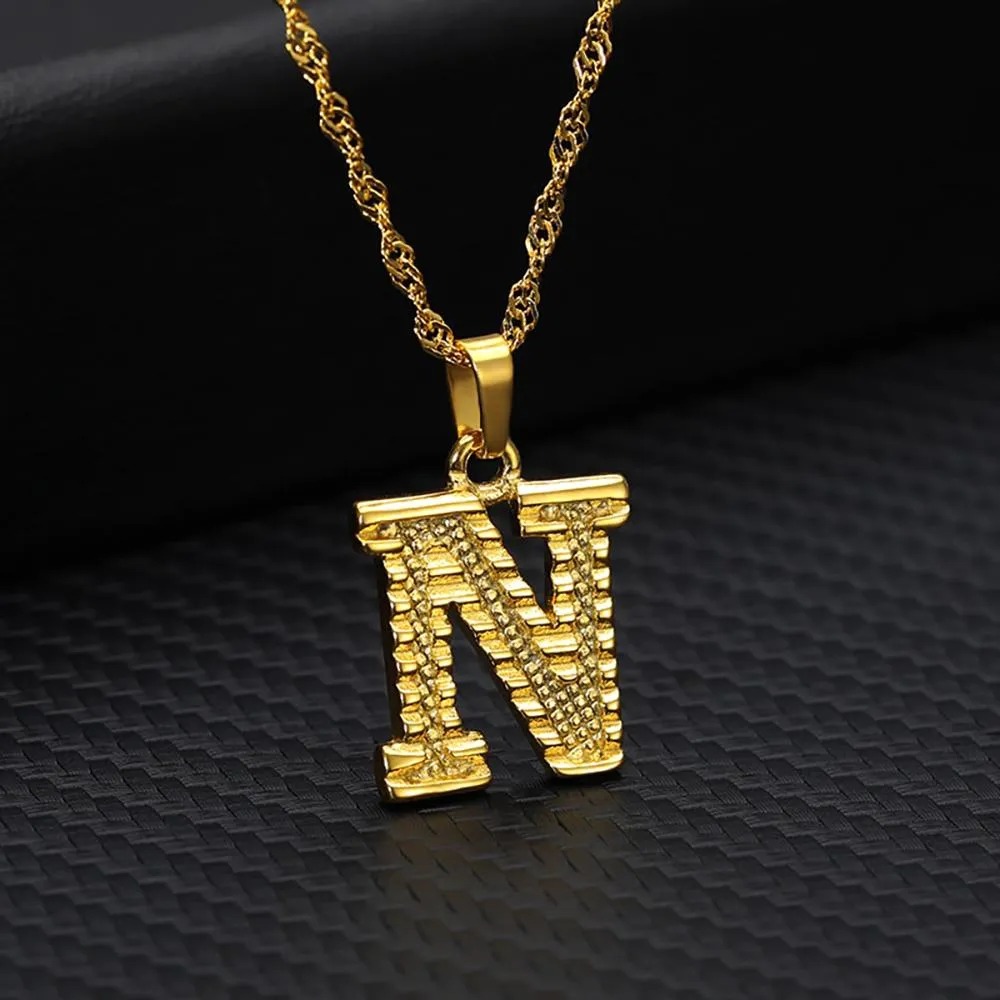 Stainless Steel A-Z Initial Letter Pendant Personalized Necklace