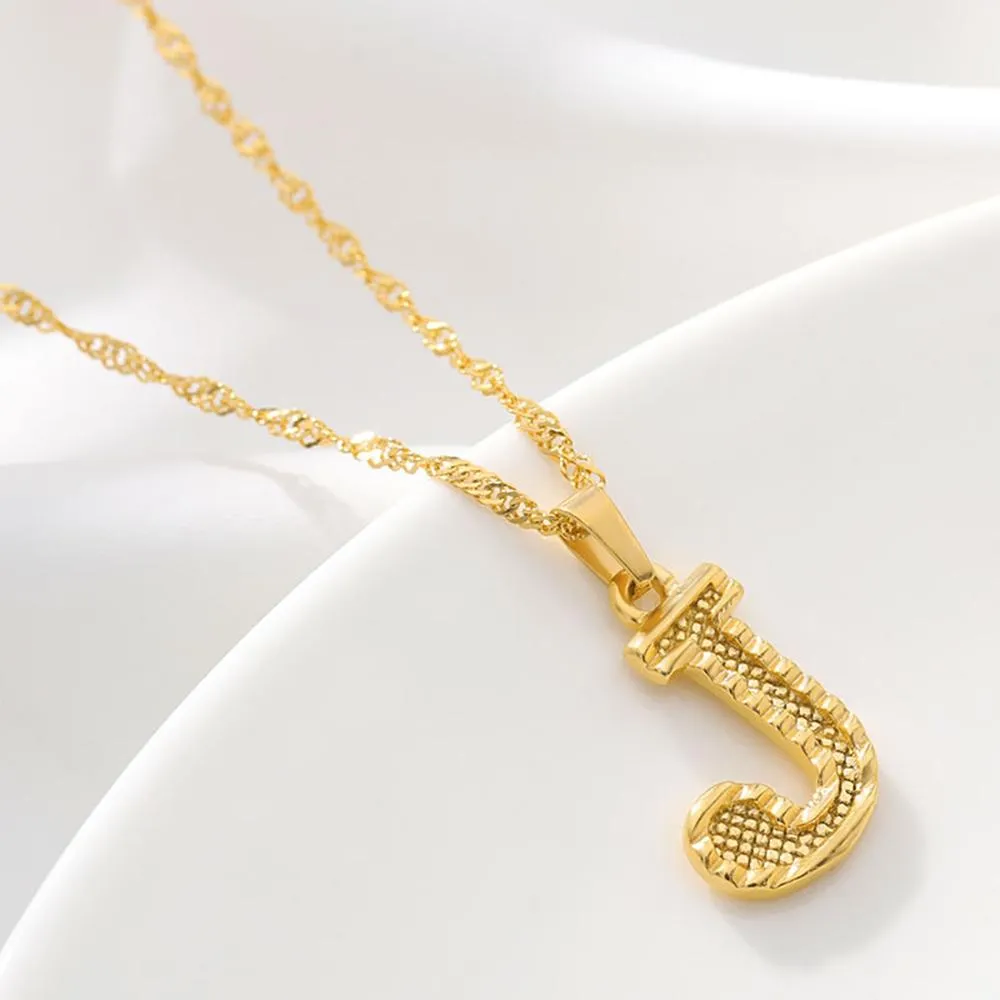 Stainless Steel A-Z Initial Letter Pendant Personalized Necklace