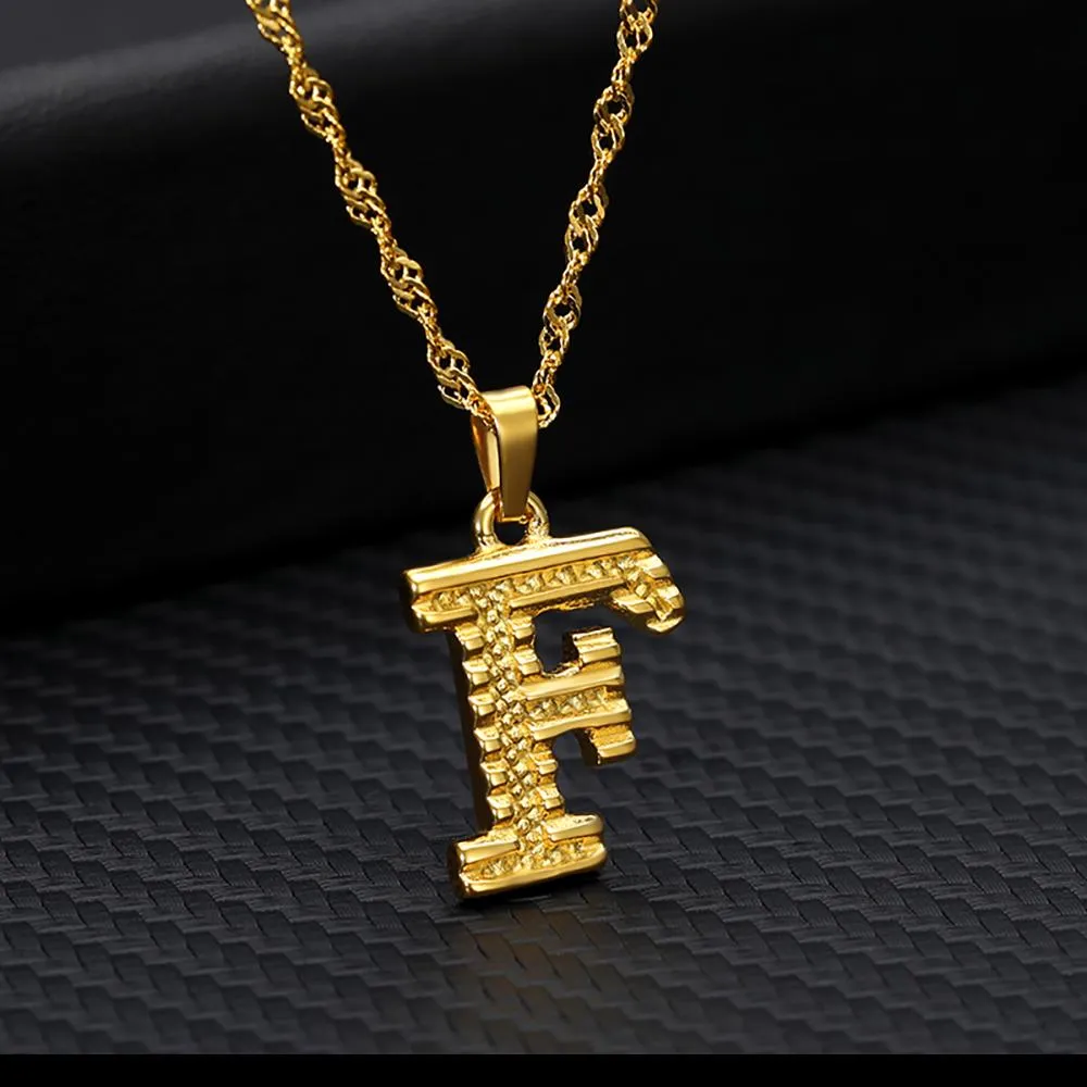 Stainless Steel A-Z Initial Letter Pendant Personalized Necklace