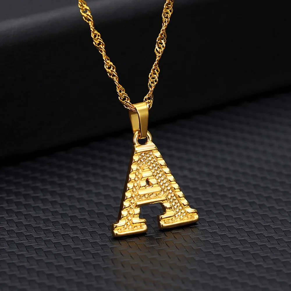 Stainless Steel A-Z Initial Letter Pendant Personalized Necklace