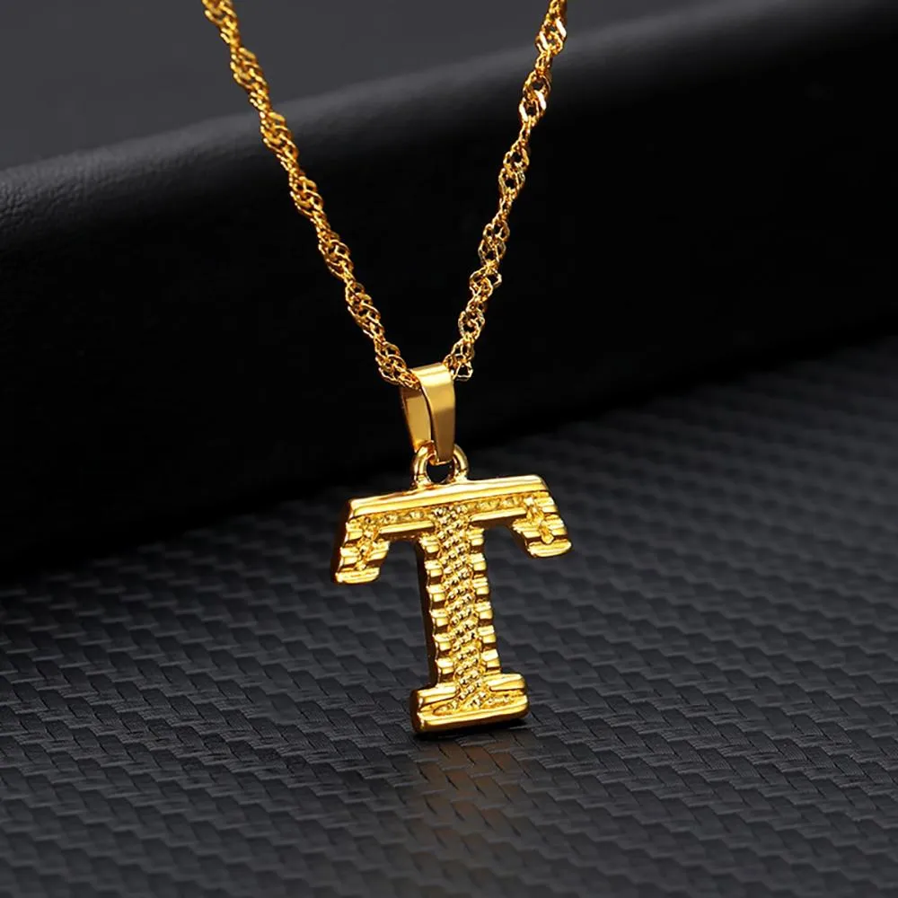 Stainless Steel A-Z Initial Letter Pendant Personalized Necklace