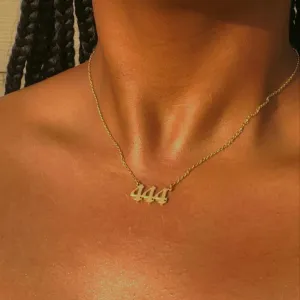 Stainless Steel Angel Number Necklaces in Silver and Gold