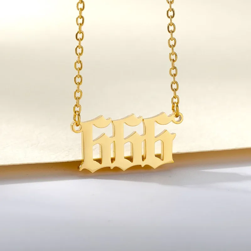 Stainless Steel Angel Number Necklaces in Silver and Gold