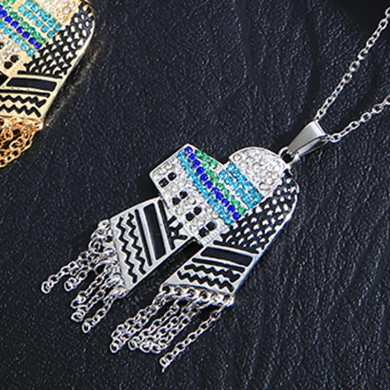 Stainless Steel Dome of the Rock (Arabic: قبة الصخرة) Mosque, Pendant Necklaces Islamic Ethnic Keffiyeh