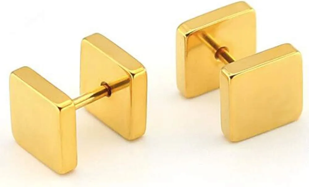 Stainless Steel Geometric Shape Classical Simple Plain Stud Earrings