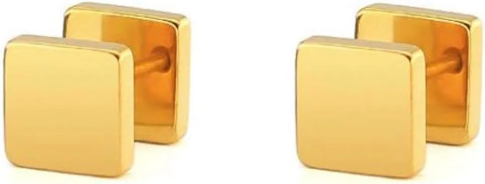 Stainless Steel Geometric Shape Classical Simple Plain Stud Earrings