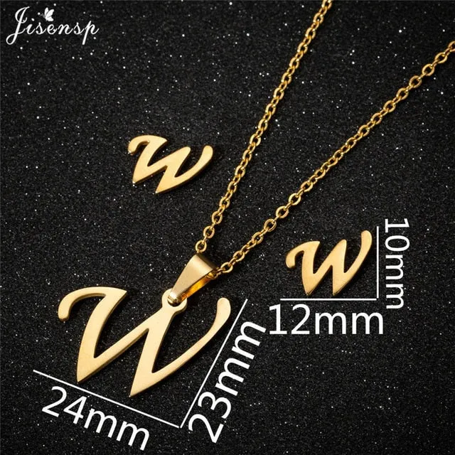 Stainless Steel Initial Letters Necklace for Her