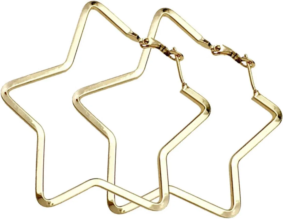 Stainless Steel Simple Geometric Big Hoop Earring For Women Girls…