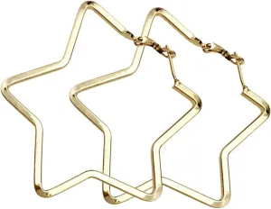 Stainless Steel Simple Geometric Big Hoop Earring For Women Girls…
