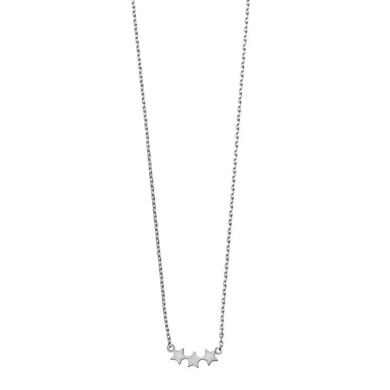 Star necklace with three small stars in silver